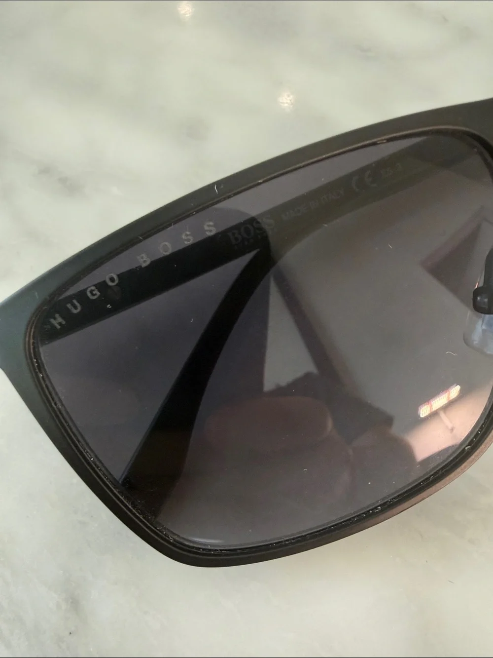 Hugo Boss Classic Black Rectangular Sunglasses